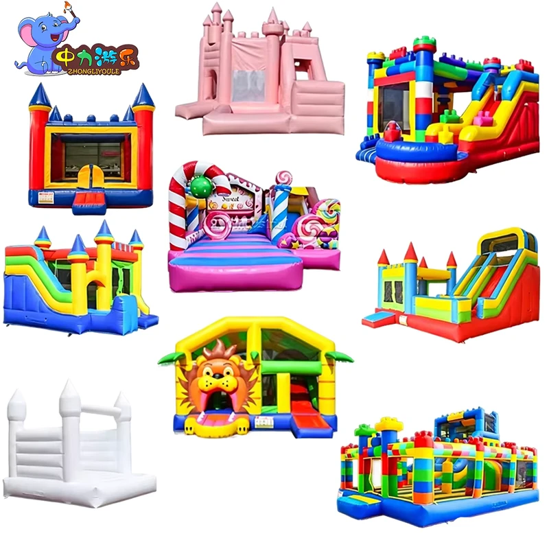 Castillos inflables comerciales de PVC de alta resistencia para juegos al aire libre para niños