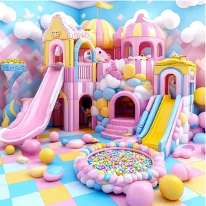 Commercial Indoor Playground Factory Soft Play Design Durable Macaron Themed Indoor Playground Equipment