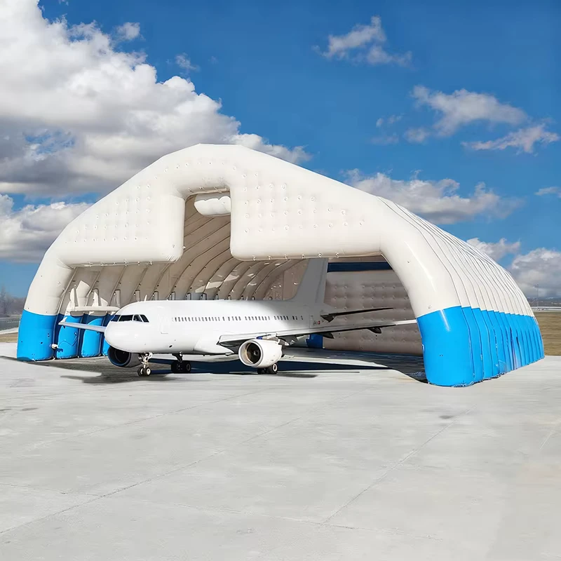 Kommerzielle aufblasbare Luftkuppel, unterstützte Struktur, Flugzeughangar, Lagerzelt, PVC-Plane, wasserdicht, winddicht, sonnensicher