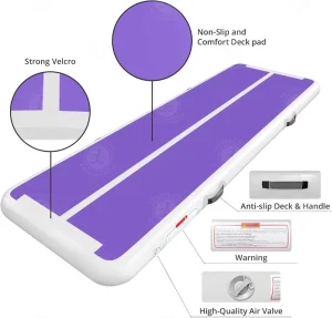Commercial Inflatable Air Track Tumbling Mat with Durable DWF PVC Fabric for Indoor Outdoor Sports Fitness and School Gym Use