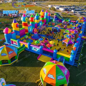 Parque de Diversiones Inflable Comercial para Niños y Adultos Juegos Deportivos Inflables de Gran Rebote Curso de Obstáculos Parque Temático