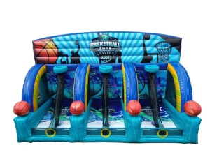 Commercial Inflatable Basketball Game for Interactive 3-in-1 Sports Carnival Game HOOP-FEST for Party
