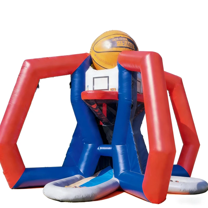 Commercial Inflatable Basketball Shootout Game Dual Hoops Eco-Friendly PVC Material 6x6m Size Outdoor Use Party Rentals Custom