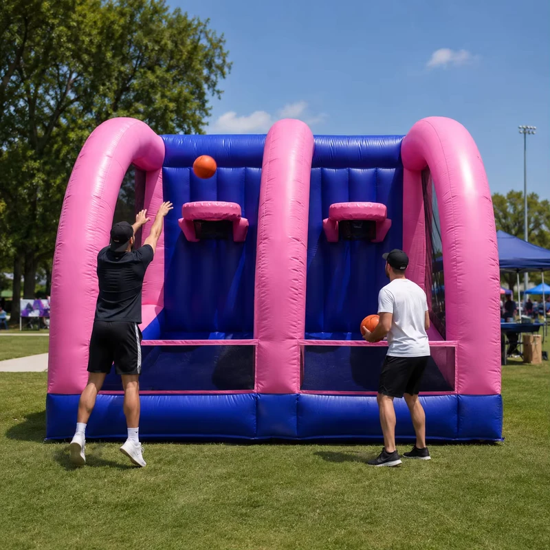 Commercial Inflatable Basketball Toss Game Inflatable Challenge Game for Adults Outdoor Carnival Sports Game