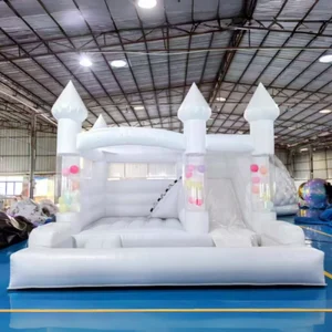 Commercial Inflatable Bounce House Combo Balloons Jump House Outdoor White Bounce House with Slide