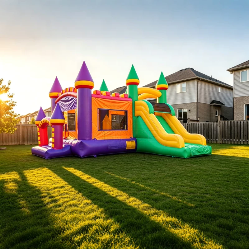 Commercial Inflatable Bounce House Single Slide PVC Material Easy Setup 5-8 People Capacity Kids Jumping Castle for Backyard