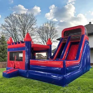 Commercial Inflatable Bounce House With Slide Kids Jumping Bouncy Castle Combo Wet Dry Slide