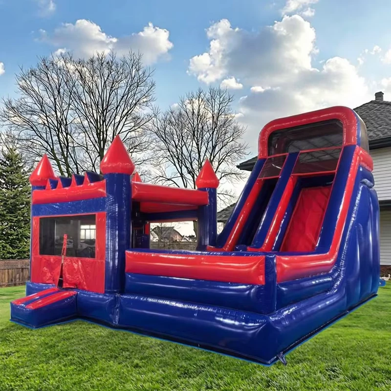 Commercial Inflatable Bounce House With Slide Kids Jumping Bouncy Castle Combo Wet Dry Slide