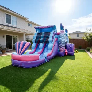 Commercial Inflatable Bounce House with Slide Fishtail Bounce House Combo Inflatable Bounce Castle for Kids