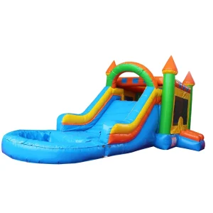 Commercial Inflatable Bounce House with Slide with Swimming Pool Bouncy Castle Jumping Bouncer Pink for Kids