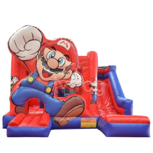 Commercial Inflatable Bouncer Bouncy Red Jumping Castle Bounce House Combo With Water Slide