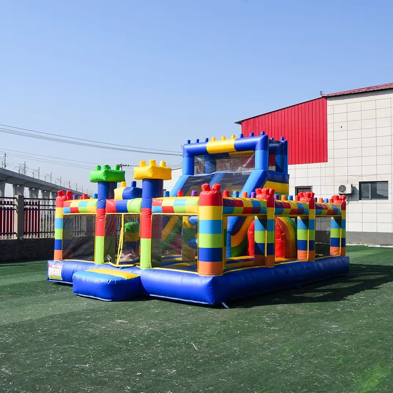 Castello Gonfiabile Commerciale Colorato con Scivoli Combinati Casa Gonfiabile per Adulti