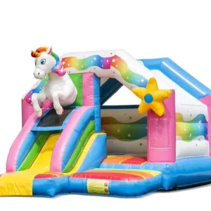 Commercial Inflatable Bouncer House New Design Unicorn Jumping Castle with PVC Slide for Kids Entertainment