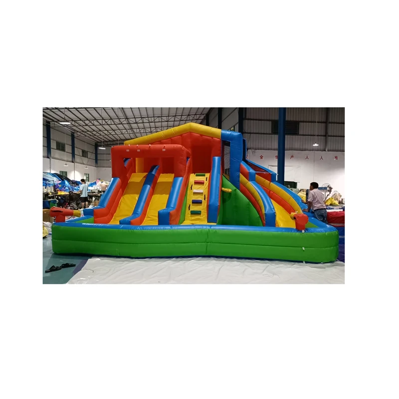 Commercial Inflatable Bouncer Jumping Castle Bounce House Water Slide Combo With Pool for Party Rental
