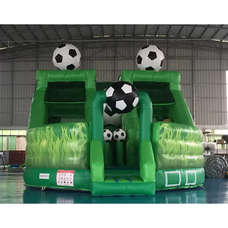 Toboggan gonflable commercial pour enfants, toboggan sec gonflable de football, toboggan de pelouse