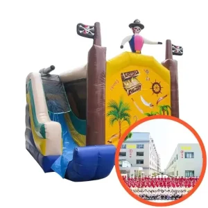 Commercial Inflatable Bouncy House Combo Pirate Ship Inflatable Combo Bounce