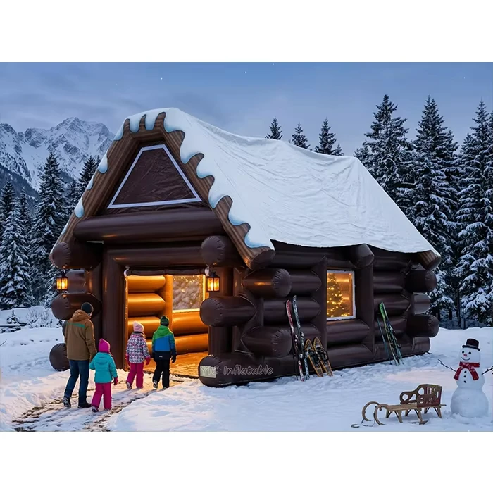 Commercial Inflatable Cabin Tent Santa House for Festivals Camping and Event Rentals