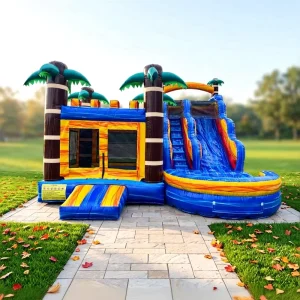 Commercial Inflatable Cartoon Jumping Bouncy Castle Blue Castle PVC Bounce House with Blower Kids Dog Family Park