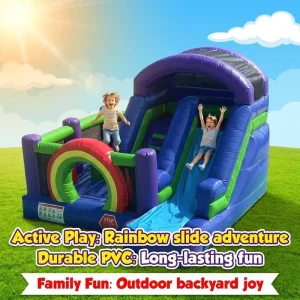 Castillo Inflable Comercial, Parque Infantil al Aire Libre, Castillo Inflable, Tobogán Inflable para Niños en Parque de Atracciones