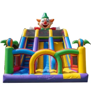 Lâu Đài Nhảy Inflatable Hề Thương Mại, Đường Trượt Inflatable, Đường Trượt Khô Inflatable Có Quạt