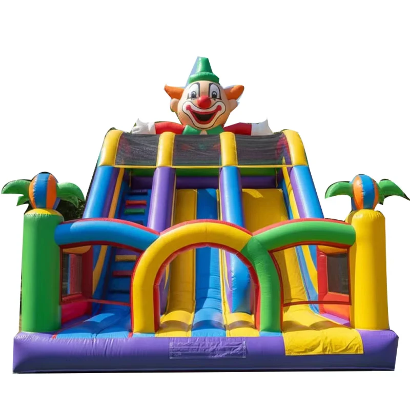 Commercial Inflatable Clown Bounce House Slide Inflatable Jumping Castle Slide Inflatable Dry Slide With Blower