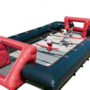 Commercial Inflatable Eco-Friendly PVC Material Human Foosball Court Giant Interactive Table Soccer Game Custom Size Custom Logo