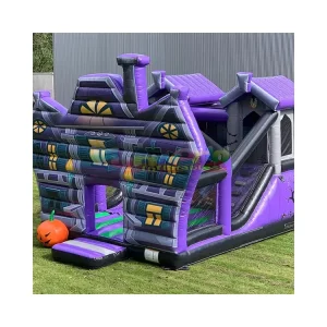Commercial Inflatable Halloween Haunted Bouncer House Moon Bounce House Slide Party Bouncy Jumping Castle Pumpkin PVC Material