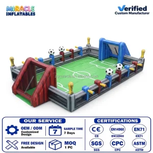 Commercial Inflatable Human Foosball Court Giant Human Table Football Soccer Field with Goals for Backyard Party