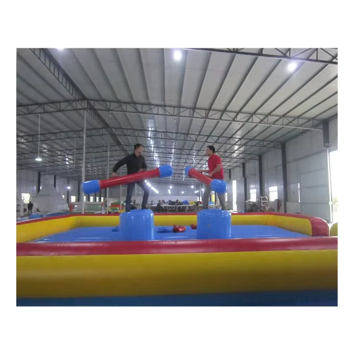 Juego de boxeo inflable comercial de lucha con palos acolchados para negocio de alquiler