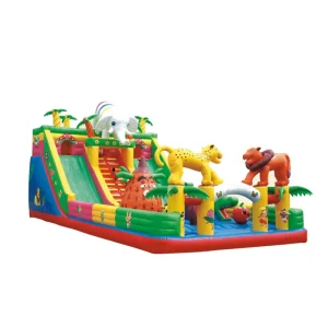 Commercial Inflatable Jumping Bed Inflatable Forest Competition Slide Jumping Trampoline Slide PVC 1 Piece Unisex