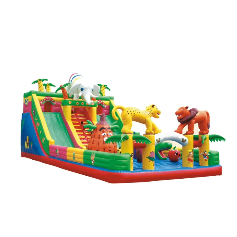 Commercial Inflatable Jumping Bed Inflatable Forest Competition Slide Jumping Trampoline Slide PVC 1 Piece Unisex