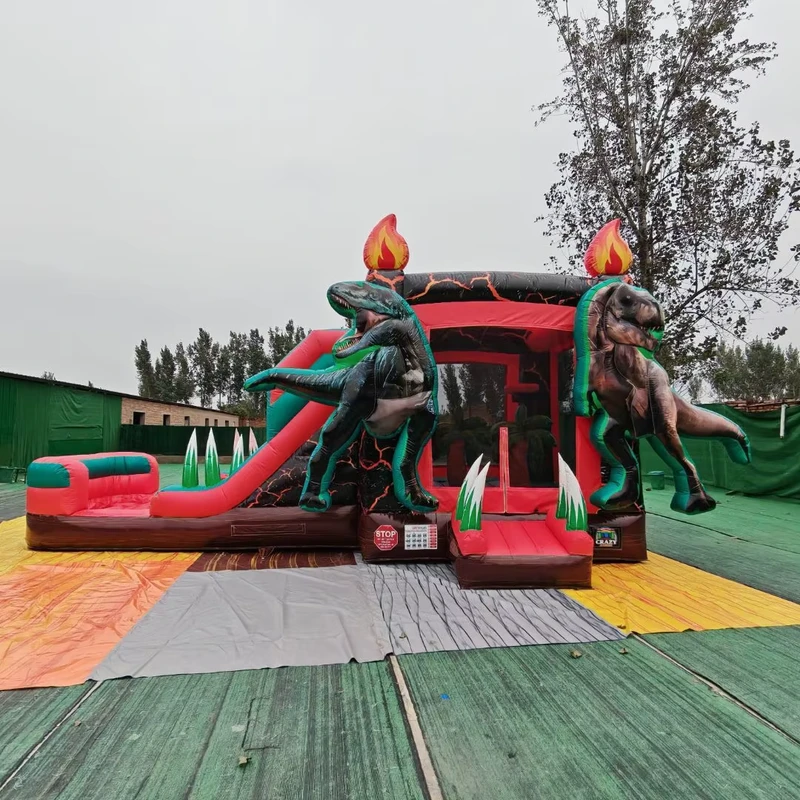 Gewerbliche Aufblasbare Hüpfburg Bouncer Dinosaurier Hüpfhaus Combo Rutsche