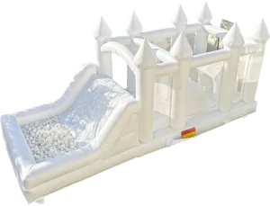 Commercial Inflatable Jumping Castle with Obstacle Course White Ball Pit and Slide for Outdoor Play