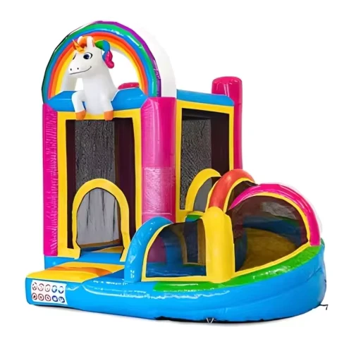 Castillo hinchable mini unicornio comercial, pequeño saltador, casa de rebote, bouncer, saltador