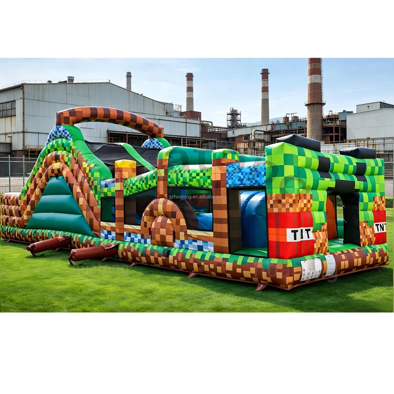 Curso de obstáculos inflable comercial, juego de desafío inflable gigante, curso de obstáculos para alquiler de niños