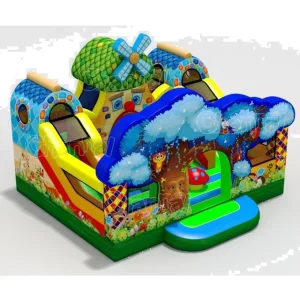 Commercial Inflatable Obstacle Course Outdoor Fantasy Forest Castle Bouncer House with Slide Course Jumping Playground for Kids
