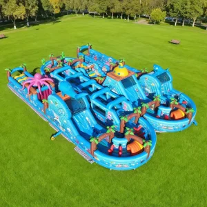 Commercial Inflatable Obstacle Course With Heavy Duty PVC Material For Amusement Parks