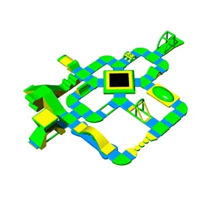 Gewerbliche aufblasbare Hindernis Wasserpark Spiele PVC Material Strand schwimmende Spielzeuge für 5-10 Passagiere 100-500KG