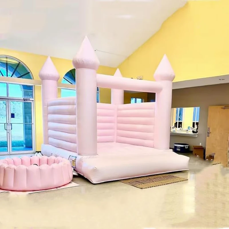 Kastil Lompatan Inflatable Pink Komersial untuk Anak-Anak dan Dewasa Kastil Bouncy Inflatable untuk Pesta Ulang Tahun Gadis