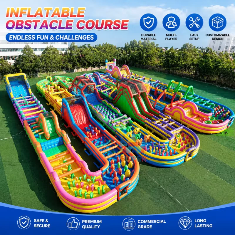 Commercial Inflatable Playground Giant Detachable Obstacle Course Games for Kids Adults PVC Material 4x262m Size 15000kg
