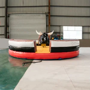 Commercial Inflatable Rodeo Bull Outdoor Carnival Game Mechanical Bull Ride Jumping Castle for Kids and Adults