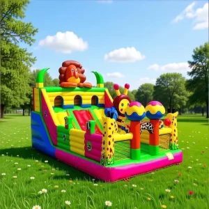Commercial Inflatable Slide Combo Bouncy Castle 0.55mm PVC Tarpaulin Bounce House for Kids Rental Business