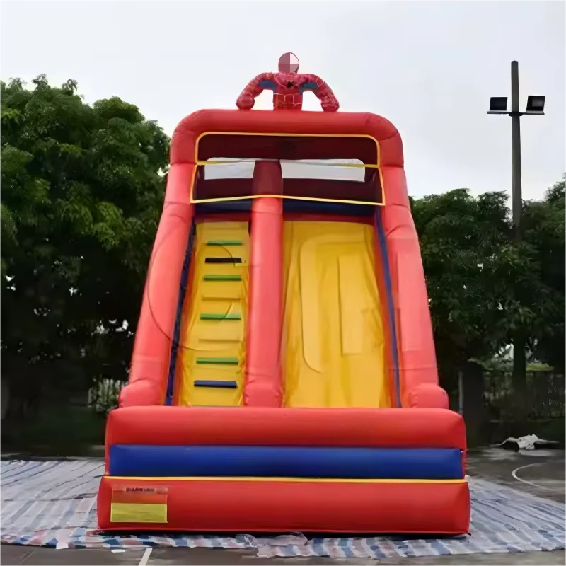 Seluncuran Inflatable Komersial, Sewa Seluncuran Inflatable, Seluncuran Kering Spider-man untuk Anak-anak