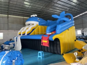 Commercial Inflatable Slide PVC Inflatable Whale Dry Slide for Entertainment