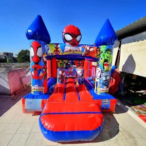 Castillo Inflable Comercial de Spider Hero Casa de Rebote Saltarín de Tema de Caricatura Castillo Saltarín para Alquiler de Fiestas