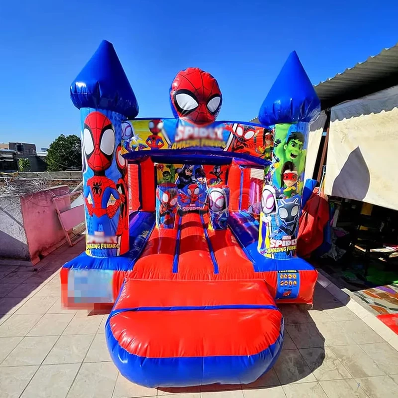 Casa de Salto Inflável Comercial Spider Hero Bouncy Jumper Tema de Desenho Animado Castelo de Salto para Aluguer de Festa