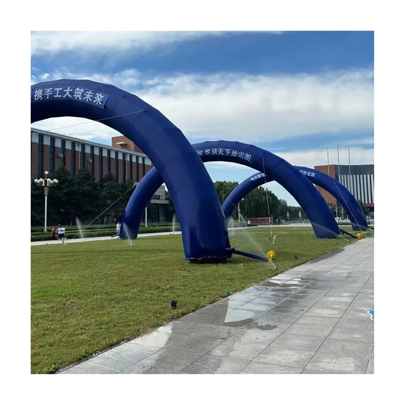 Commerciële opblaasbare start-finishlijn boog regenboog boog opblaasbare boog voor buiten