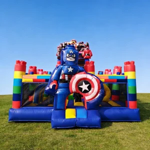 Commercial Inflatable Theme Park Character Bouncy House Bounce Combo Slide for Outdoor Amusement Park 7x5x5m 6-8 People Capacity