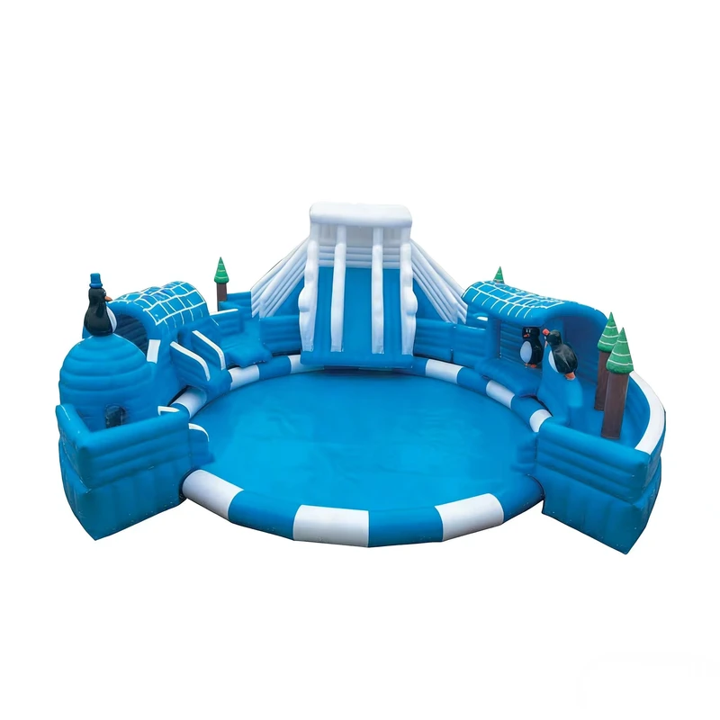 Commercieel Opblaasbaar Waterpark Milieuvriendelijk PVC Materiaal Aangepaste Kleuren & Logo 3 Jaar Garantie