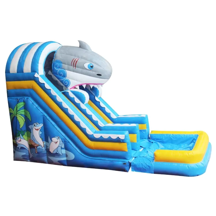 Tobogán acuático inflable comercial de múltiples temas, tobogán gigante inflable para niños con piscina para alquiler de fiestas de verano